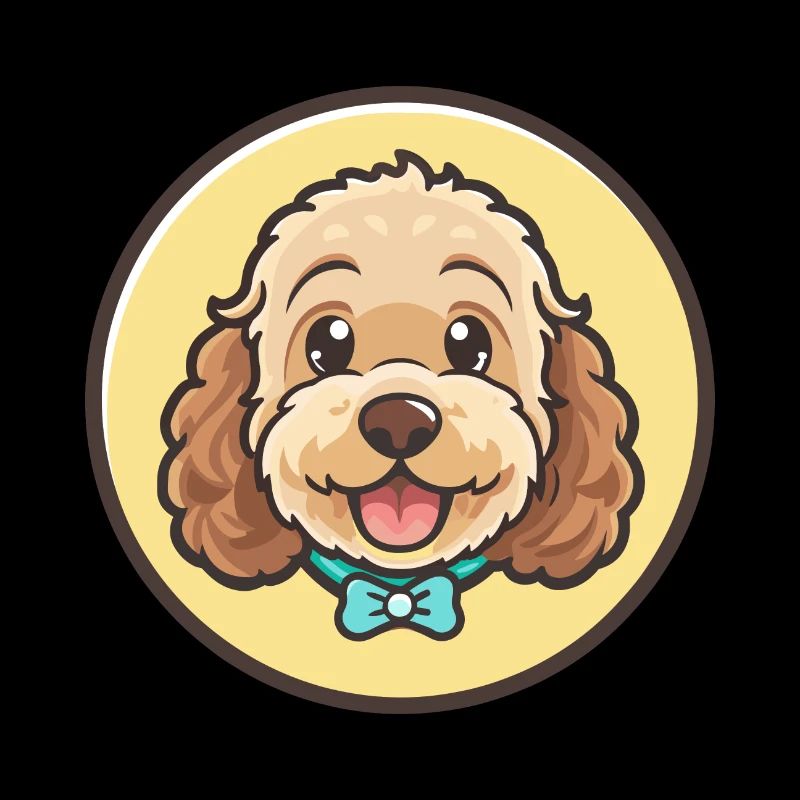Race de chien Cockapoo Dessin animé coloré Kawaii Clipart