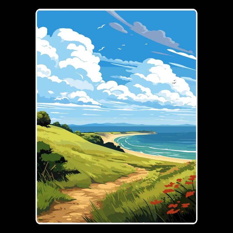 Llyn Aonb Reise Poster Souvenir Postkarte Malerei