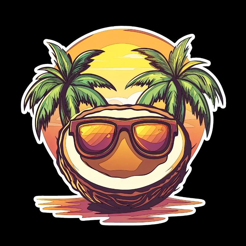 Kokosstrand mit Sonnenbrille