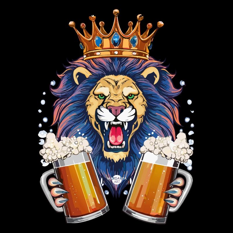 05 Lion Two Mass Beer Lion's Head Crown Leo Cheers