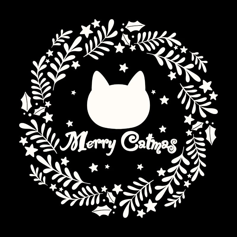 Weihnachtskranz mit Katze - Merry Catmas