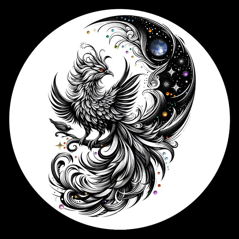 Comet Phoenix in the Moon Circle