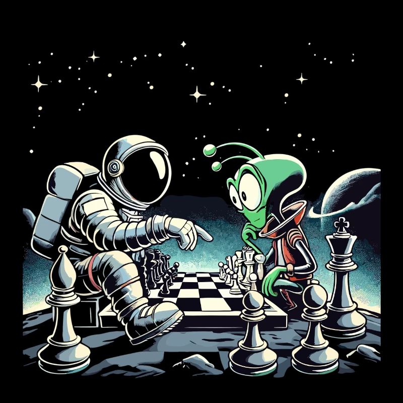 Astronaute Alien Jeu d'échecs Univers Cadeau