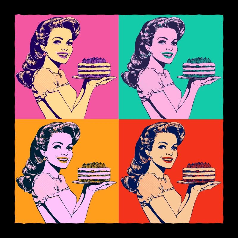 Backen Torte Backkönigin Backfee Bäckerin Pop Art