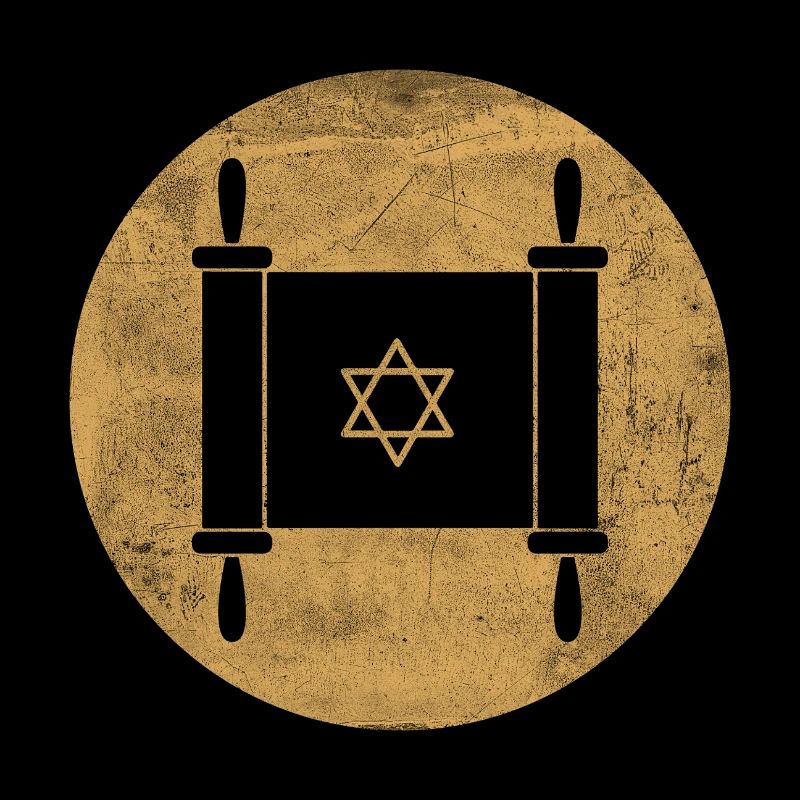 Torah scroll in a golden circle