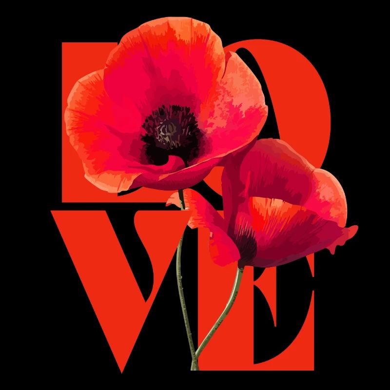 Lebendiges Mohnblumen-Kunstdesign