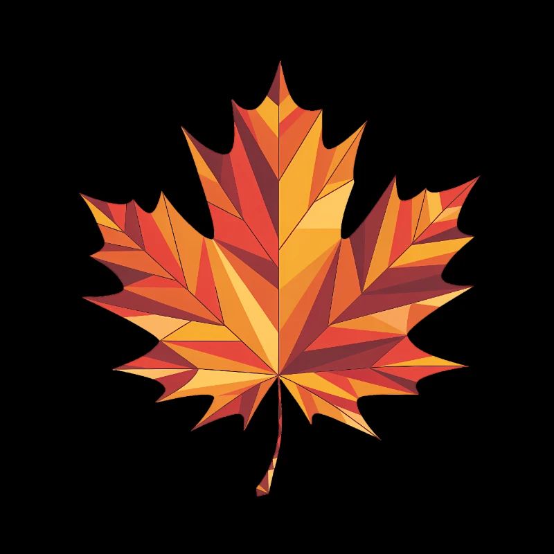 Herbstblatt - Cooles Low-Poly-Logo