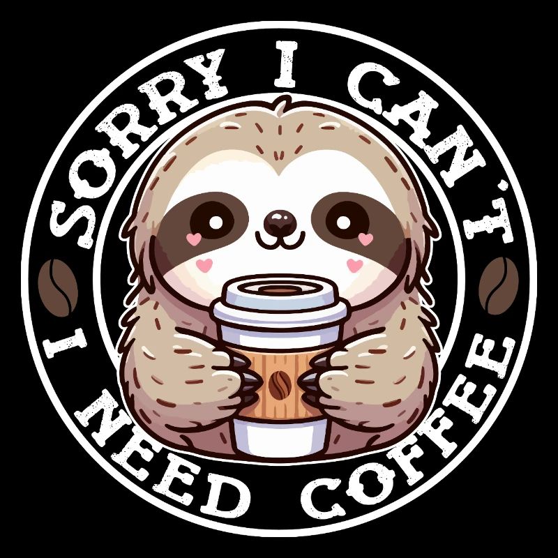 Sloth Cute Round Coffee