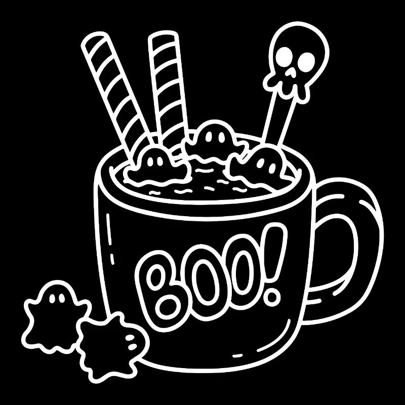 Mug Halloween Sketch – Ghosts, Waffles & Spoons