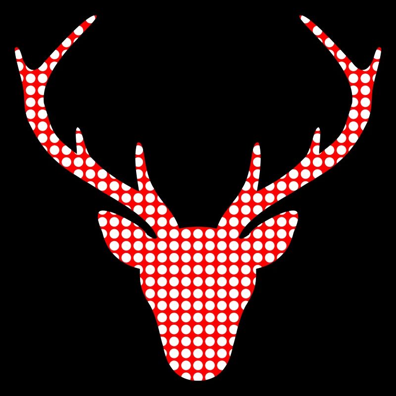 Red deer in dot pattern