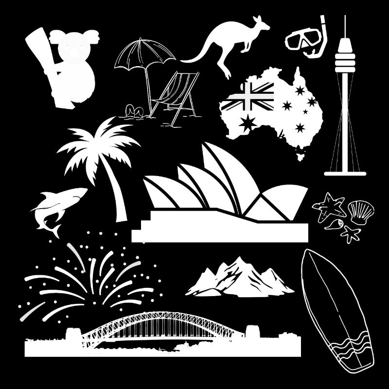 Sydney en symboles (blanc)