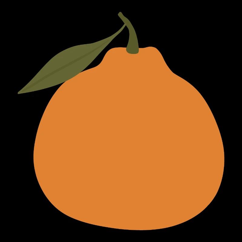 Minimalistisches Orange mit Blatt