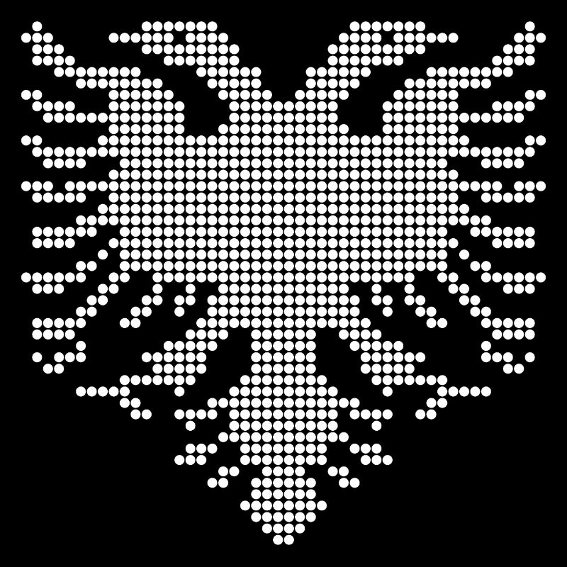 Albanian Double Headed Eagle Dotwork Emblem