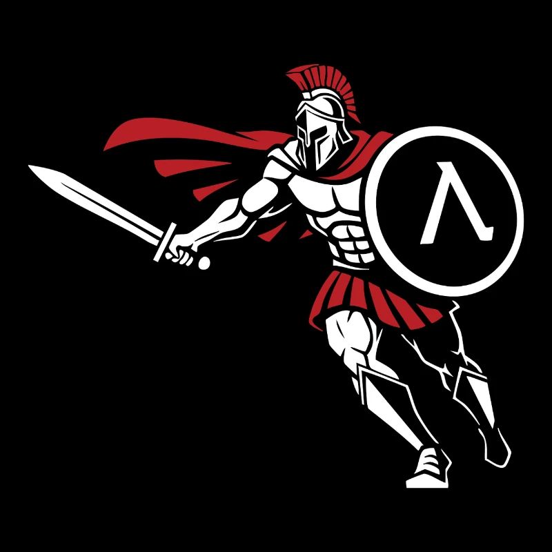 Spartiate Attaque Épée Bouclier Mascotte Spartan