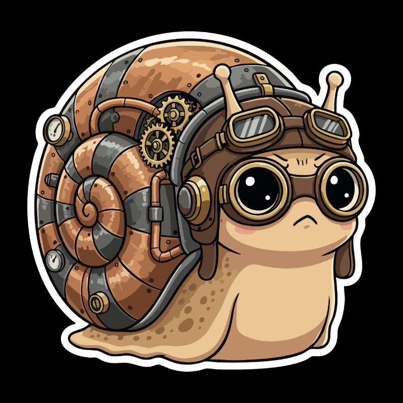 Escargot Aviateur Steampunk Coquille Cuivre