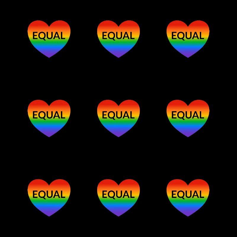 Rainbow Equal Heart  LGBT Pride