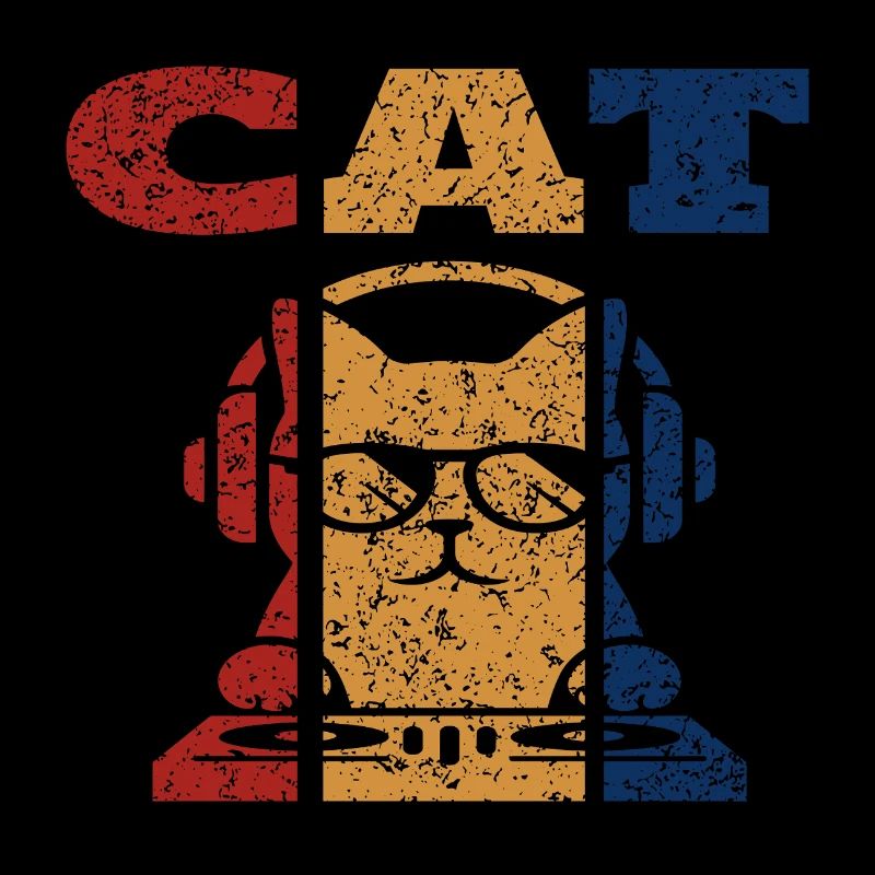 DJ Cat Design rétro