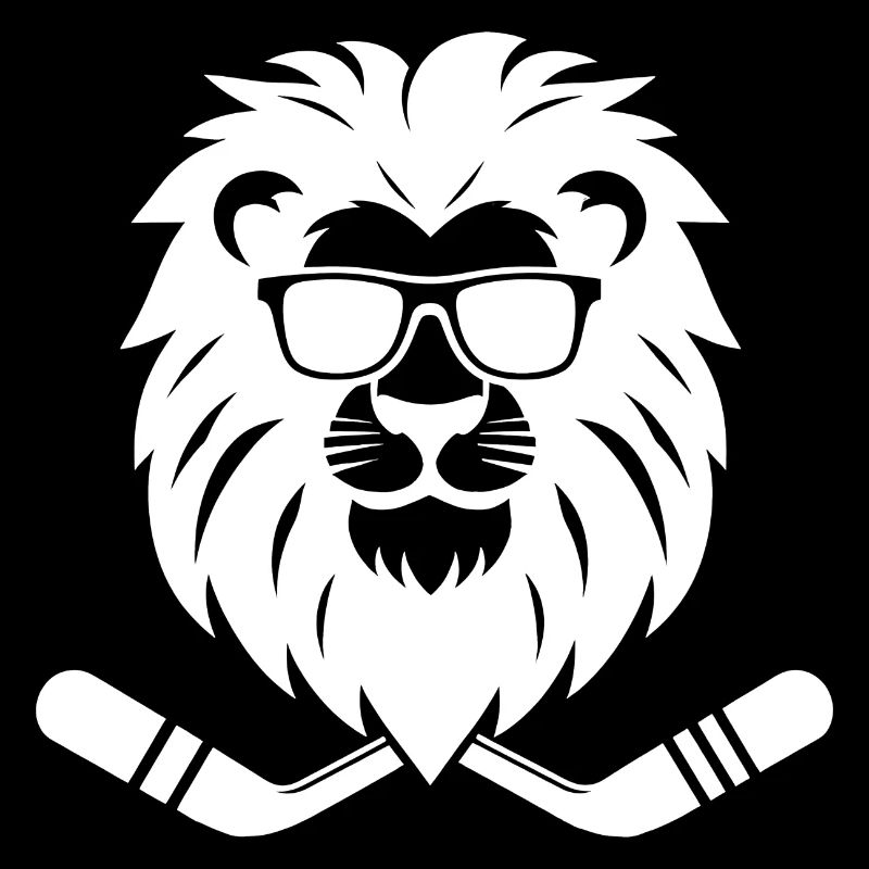 Löwe Eishockey Spieler minimalistisches