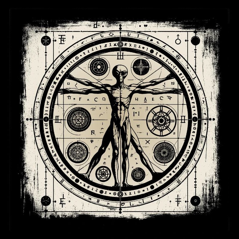 UFO Ancient Alien Geometry Human Design Hemd