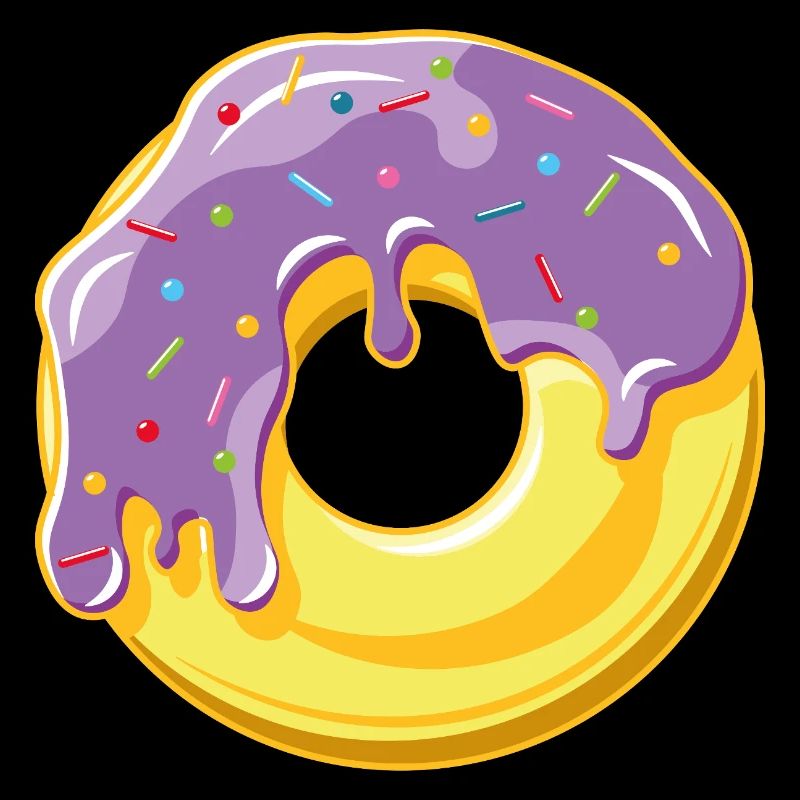 Donut avec glaçage violet et vermicelles colorées
