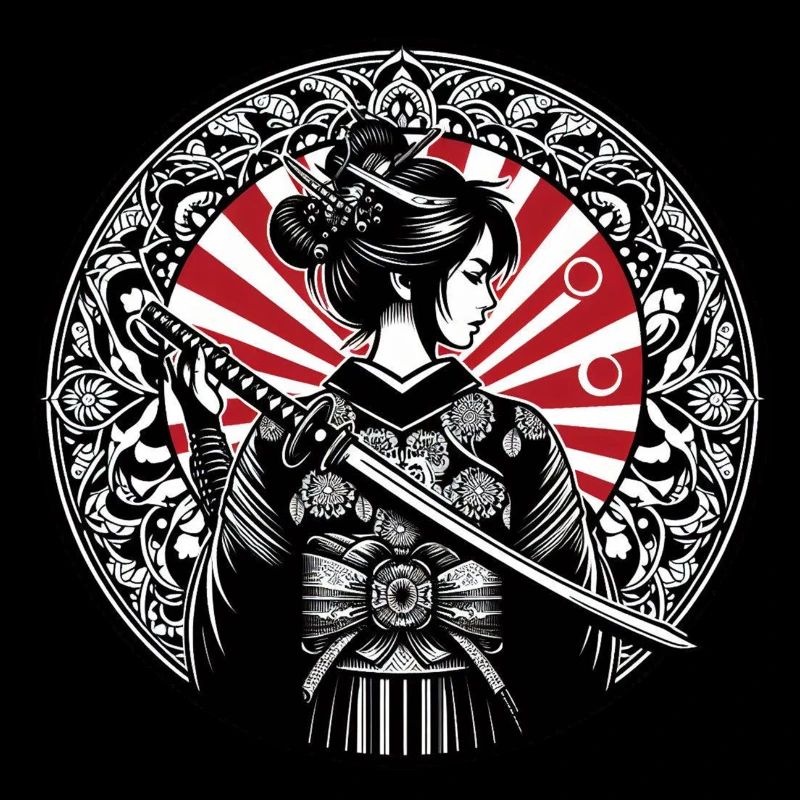 Japanisches Samurai-Mädchen