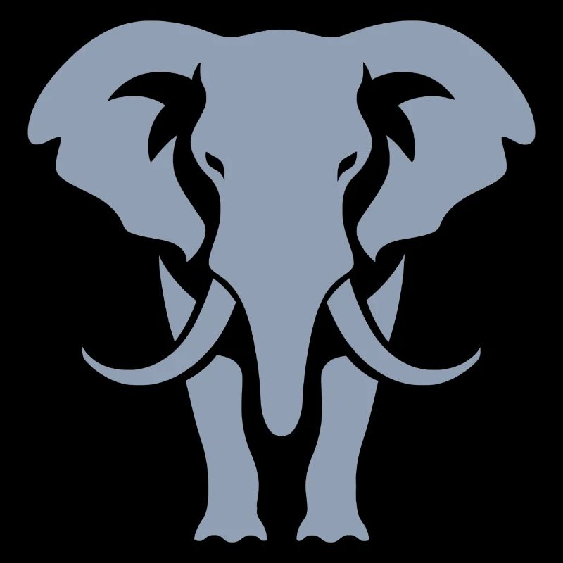 Elephant Silhouette White Logo