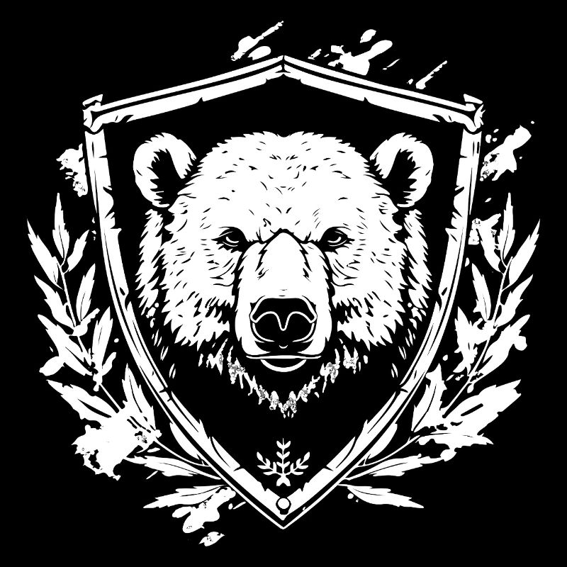 Bear crest shield illustration