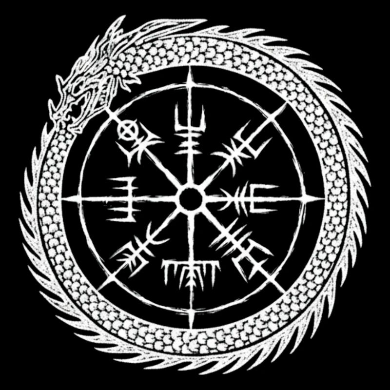 Vegvisir Midgardschlange - Wikinger Kompass