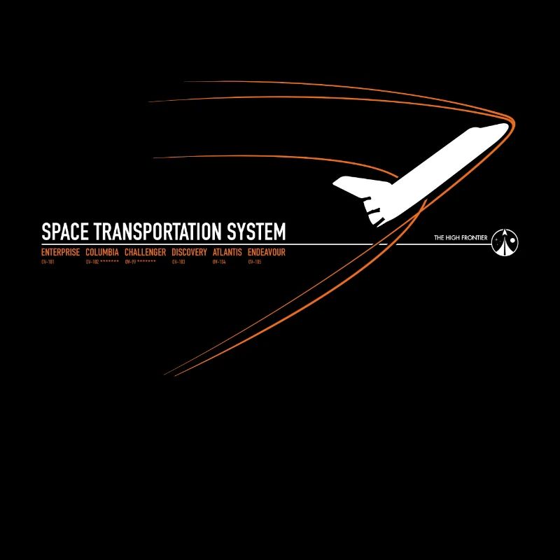 Space Shuttle (orangefarbener Druck)