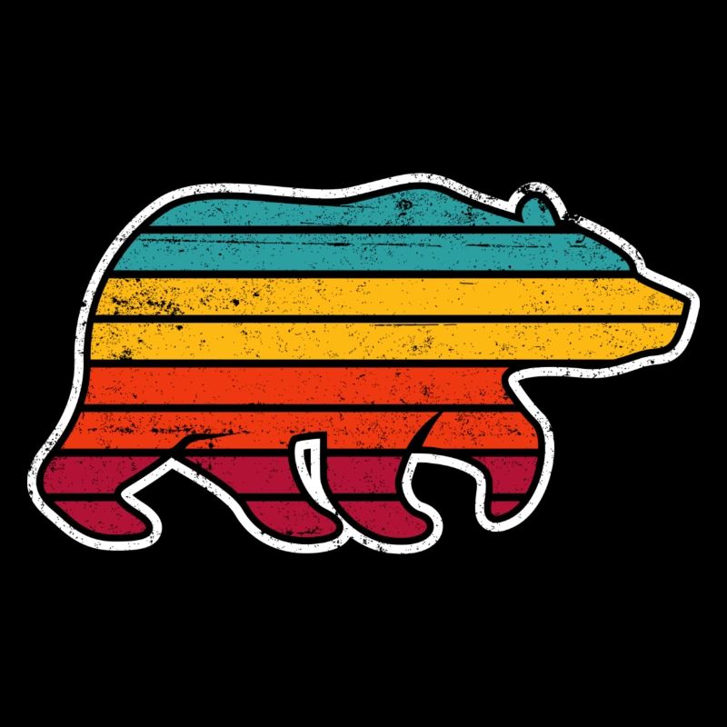 Rainbow Stripe Bear Silhouette