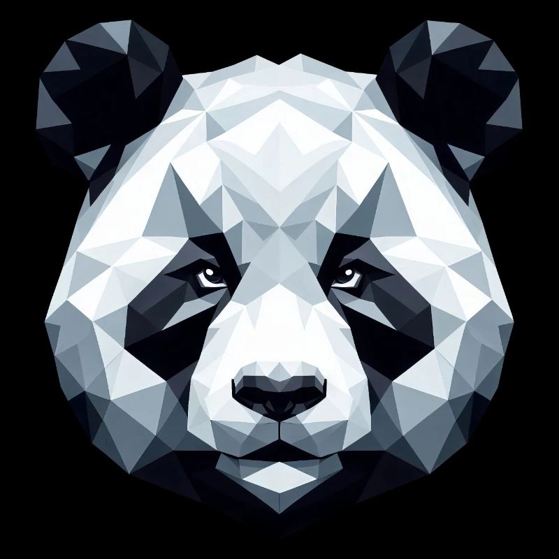 Panda Portrait Geometry Polygon Art Style