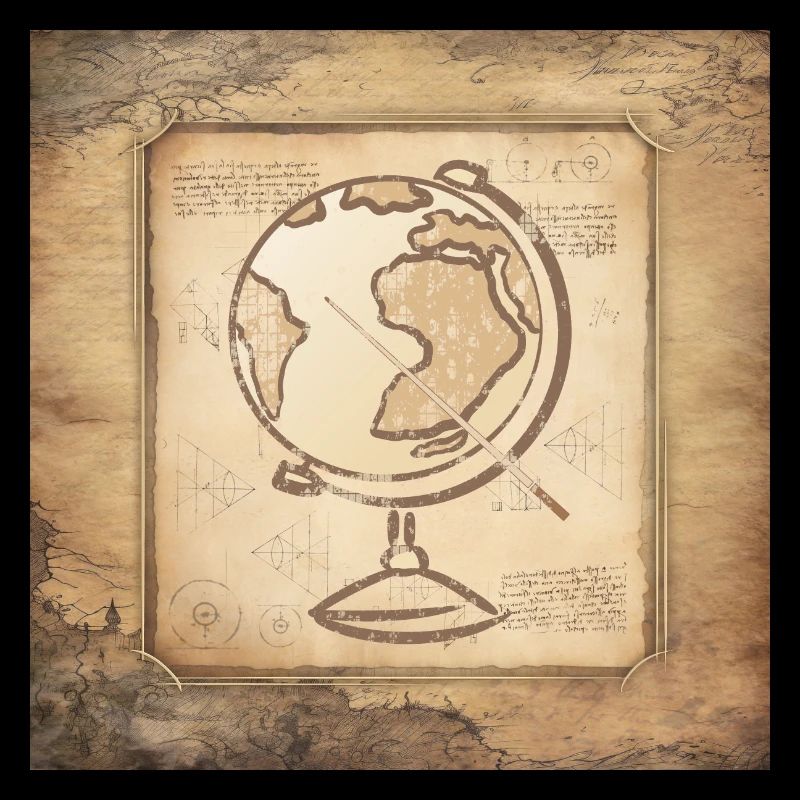 Géographie - Globe & Pointer / Art Vintage