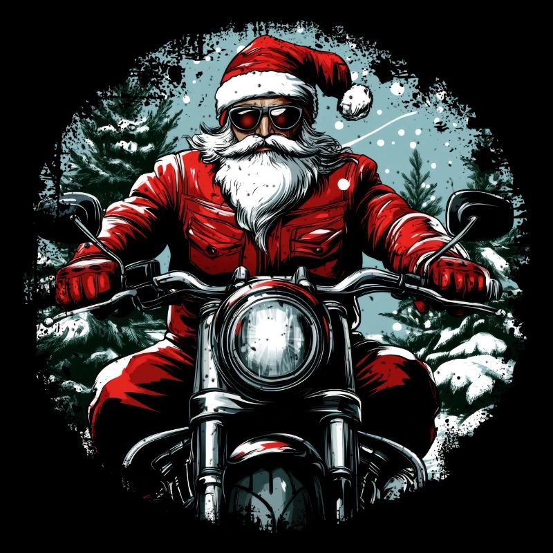 Motorradfahrer Weihnachten / Weihnachtsmann Motorr