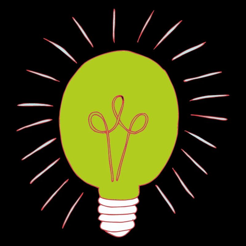 Neon green light bulb