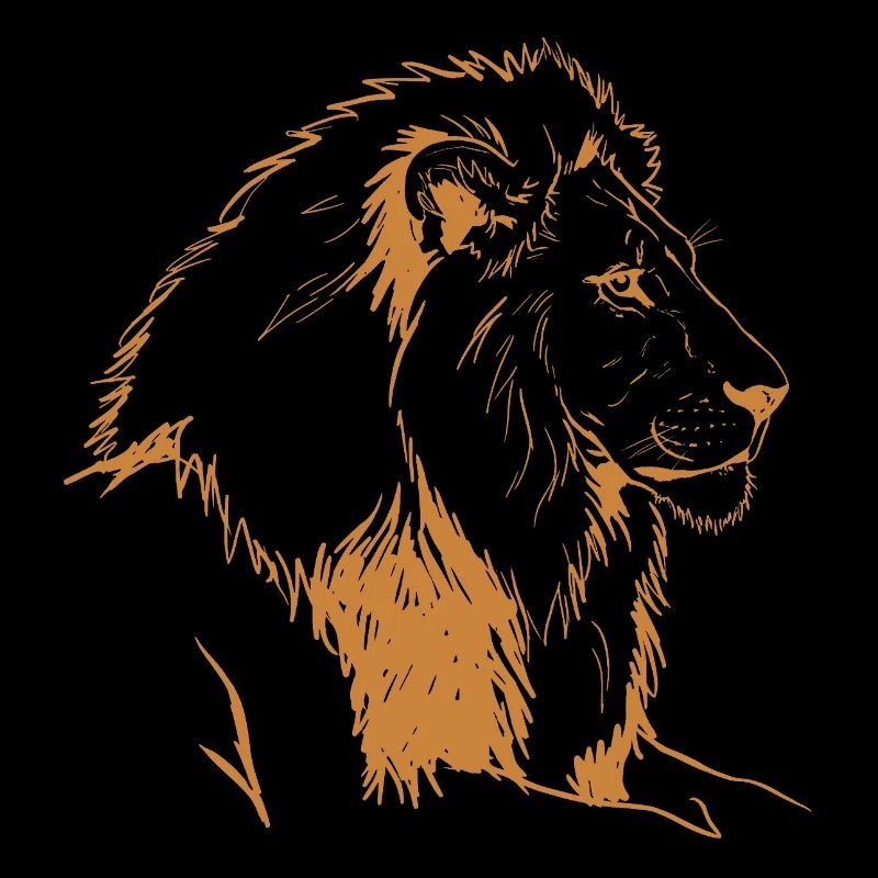 Bronzener Löwe Linienillustration