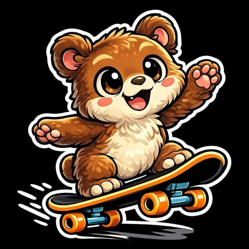 Kuschelbär Skateboard-Abenteuer
