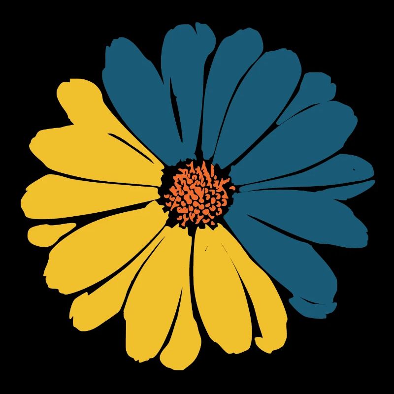 Fleur bleu foncé fleur fleur bleu-jaune