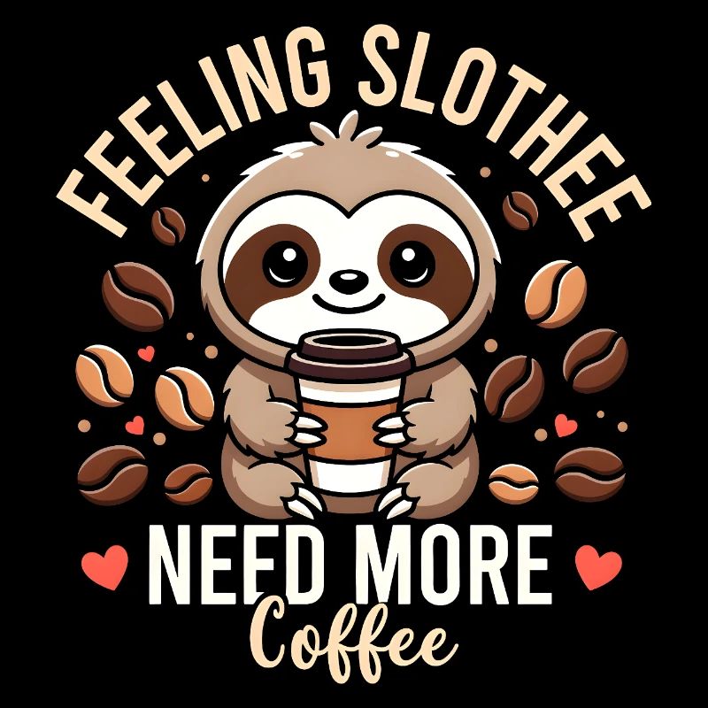 Feeling Slothee Need More Coffee Sloth 
