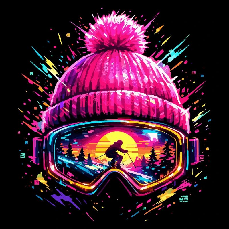 Skifahrer Retro Skibrille Apres Ski Geschenk