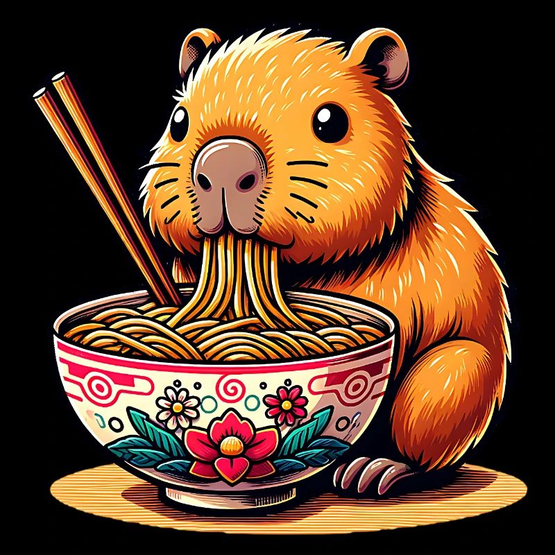 Mignon Kawaii Capybara Ramen Anime