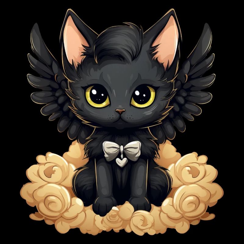 Dunkle Emo Gothic Engel Katze – Unverwechselbares