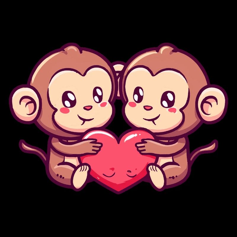 Affe Paar Liebe Valentinstag