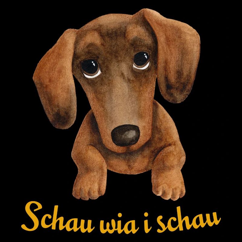 Dackelblick "Schau wia i schau" – Dackel Geschenk