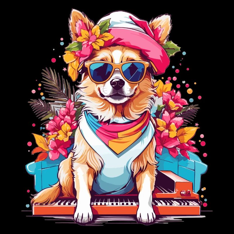 Dog with Piano