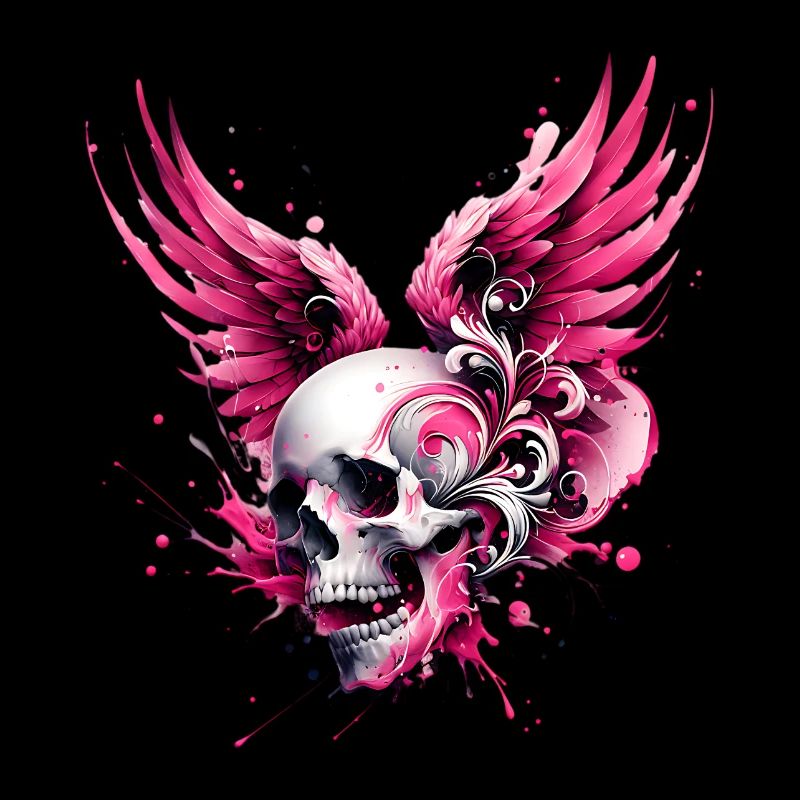 Skull & Wings Your Rebellious Style in Pink