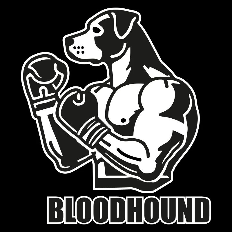 Chien de combat avec des gants de boxe - Conception Bloodhound