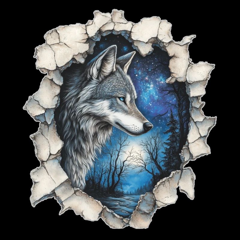 Wolf mit Sternen
