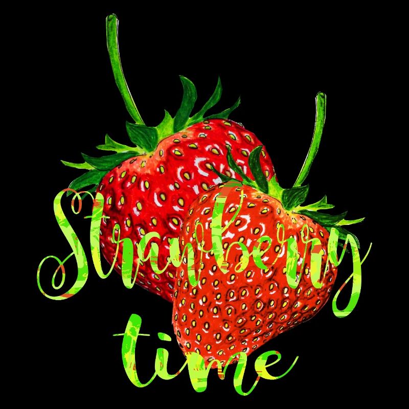 Erdbeeren mit Schrift