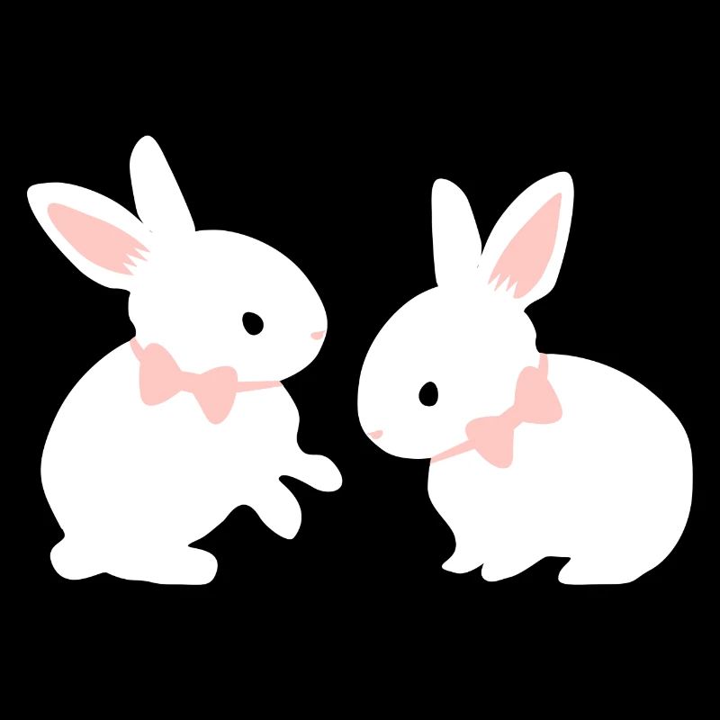 White bunny twins - baby easter bunny pink ear