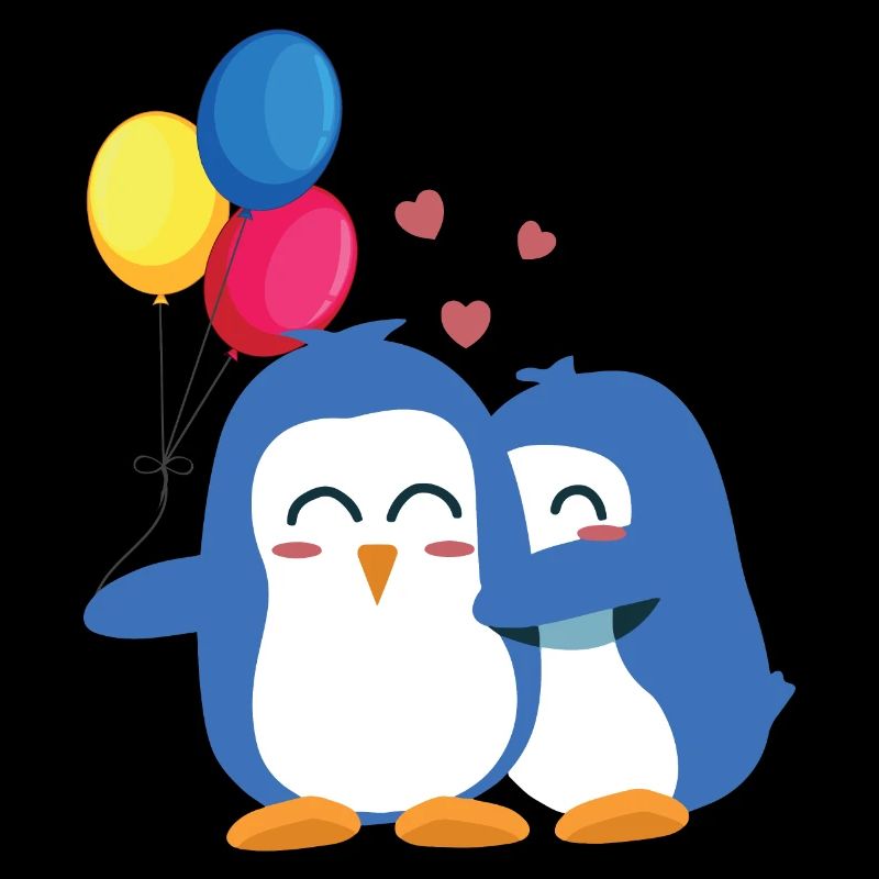 Pingouins avec ballons